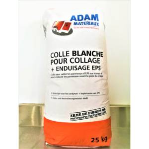 Colle BLANCHE pour collage+enduisage EPS Adam Materiaux /sac 25kg