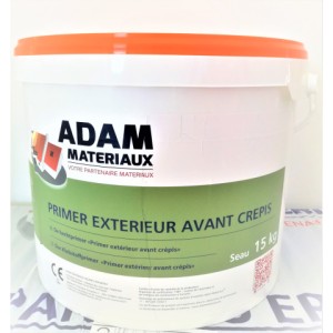 Primer Extérieur Blanc avant crepis Adam Materiaux/ seau 15KG