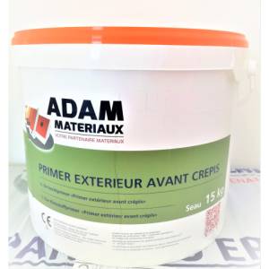 Primer exterieur Blanc avant crepis Adam Materiaux/ seau 15KG