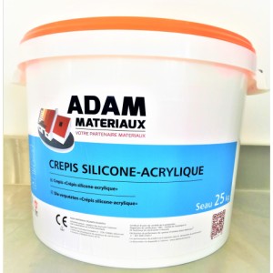 Crepis 1.5mm Silicone-acrylique Adam Materiaux Blanc A/ Seau 25kg