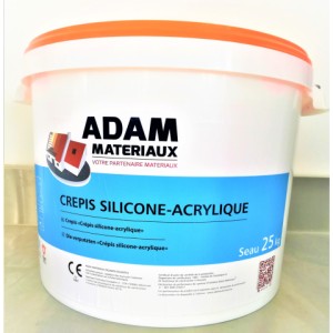 CREPIS Silicone Acrylique Adam Materiaux TO-BR016 Y=72% /seau 25kg