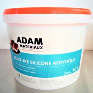 Peinture Blanche silicone-acrylique Adam Materiaux/ seau 10L