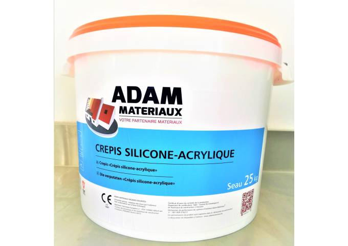 CREPIS Silicone Acrylique Adam Materiaux TO.BL003 Y 44% seau 25kg   