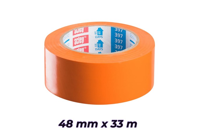 Tape orange 48mm LARGE 397 rouleau 33mètres