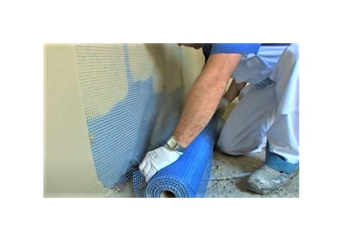 Filet Treillis armature BLEU Knauf Profix 110gramme pour plafonnage.cimentage rouleau 50m²