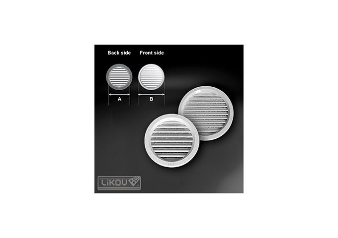 Grille ronde blanche ventilation + moustiquaire 120mm pièce