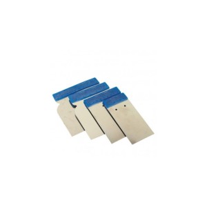 Couteau mastic en acier inoxydable avec poignée en résine bleu/ 4pièces