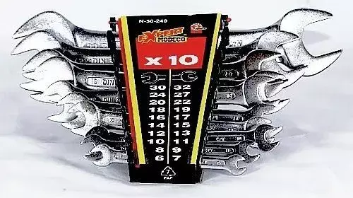 Set de 10 clefs de 6 a 32mm Modeco set de 10 clefs