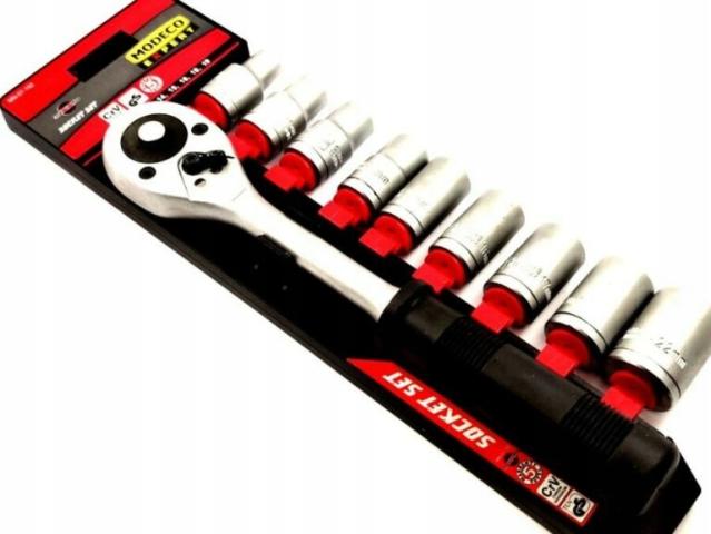 Set de 9 clefs à Douille 10.22mm Modeco Expert set de 9 douilles