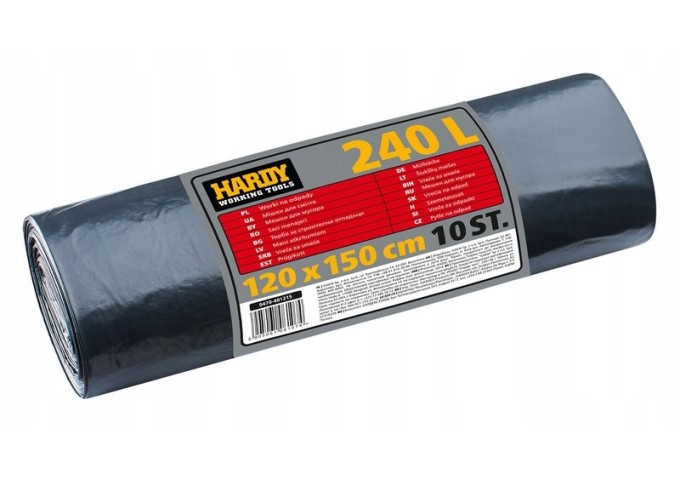 Sacs poubelle 120x150cm 240 litres Scley rouleau de 10sacs