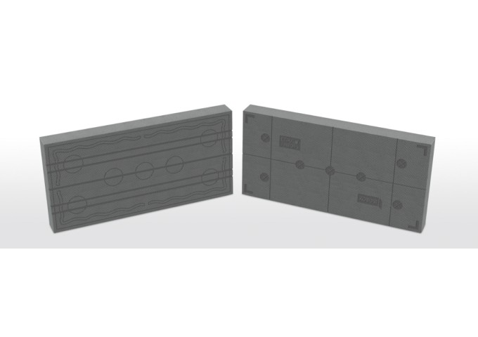 ISOLANT FACADE EPS KNAUF 12CM ETIXX GRIS 031 avec MARQUAGE pour colle et Cheville 0.72m²