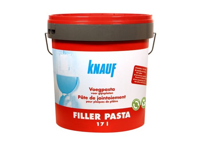 Knauf Filler Pasta remplissage et finitions joints placo Seau 17Litres