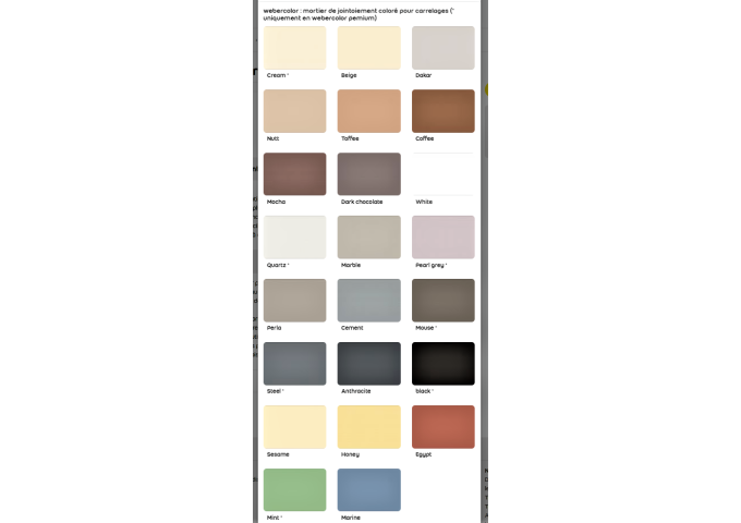 Webercolor premium CEMENTG109 joint carrelage sac 5 kg