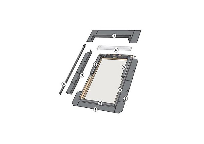 Raccord 55x78cm ardoise VELUX EDL CK02 gris pièce