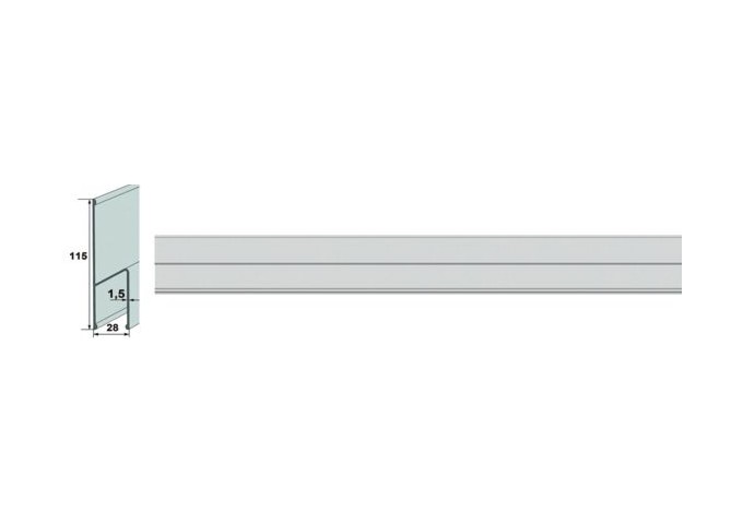 Rile . Règle de plafonneur H Slowik en aluminium 2.5mètres