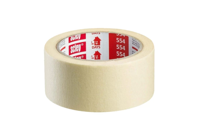 Tape . Ruban adhésif 38mm Jaune pour travaux peinture 560 Scley Rouleau 33mètres