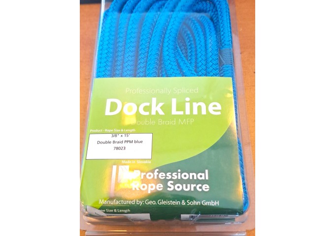 Corde Bleu Double Braid  3.8 x 15' Dock Line pièce
