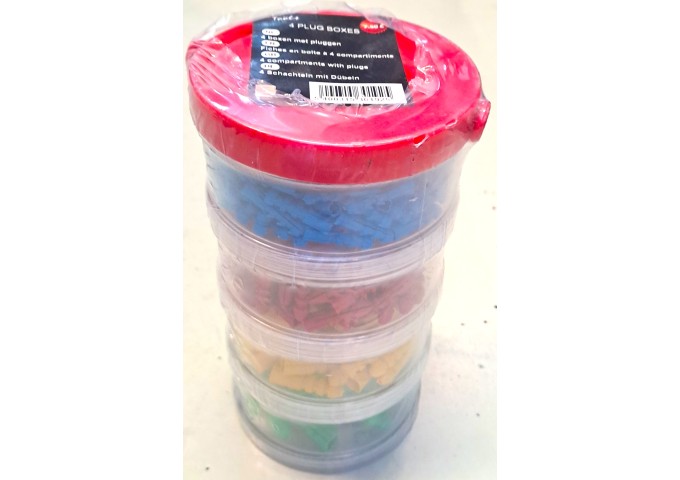 Set de chevilles Tool Boxes a 4 compartiments boite