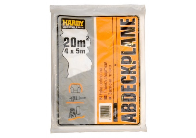 Plastique.Bache protection 4x5mètres 7microns Hardy Rouleau 20m² de 60grammes