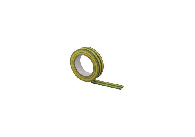 Ruban . Tape isolant 19x10m jaune et vert *924* Scley pièce