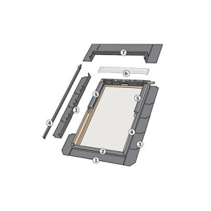 Raccord 134x98cm ardoise VELUX EDL UK04 gris/ pièce
