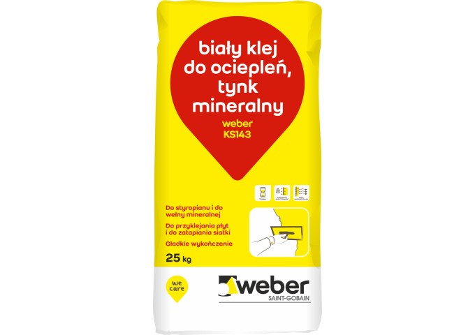 Colle BLANCHE WEBER KS143 pour le collage et enduisage Isolants EPS et Laine Minérale palette 42 sacs x 25Kg 1050Kg