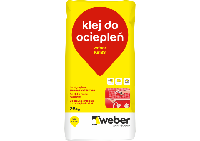 Colle GRISE WEBER KS123 pour le collage Isolants EPS et en mousse RESOL palette 42 sacs x 25Kg 1050Kg
