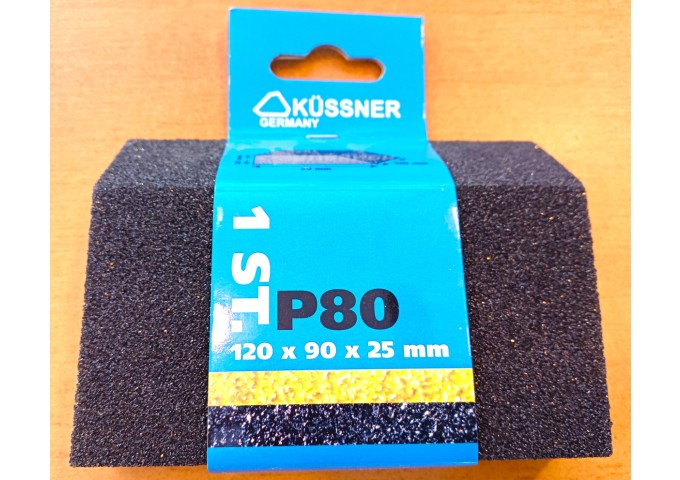 Eponge récurer P80 120x90x25mm forme trapézoïdale Kussner pièce