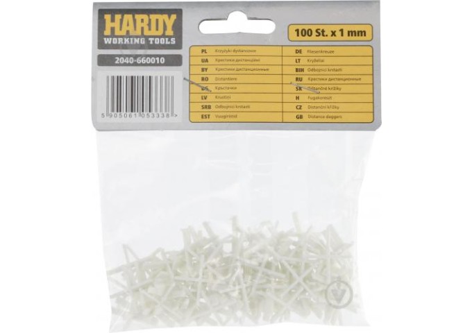Croisillons carrelage 1mm Hardy 100pièces