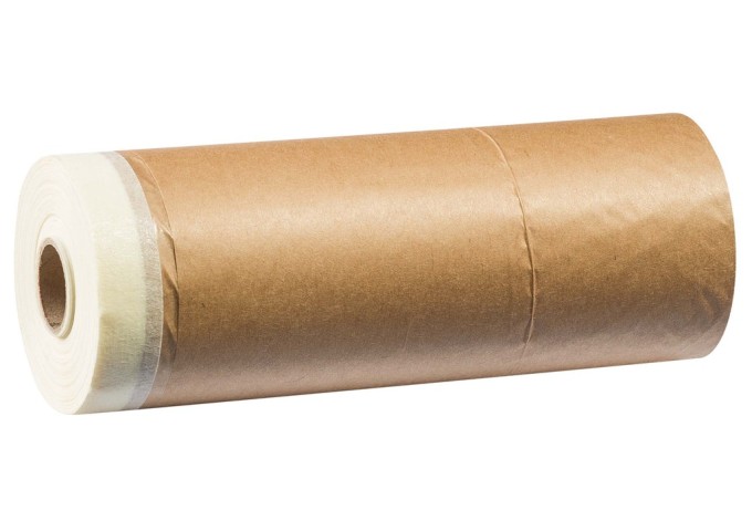Papier carton 30cm de masquage avec adhésif pour protections châssis rouleau de 20mètres
