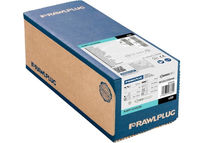 Goujon d'ancrage en acier 12X125mm R.XPT 12125.30 Rawlplug 50pièces