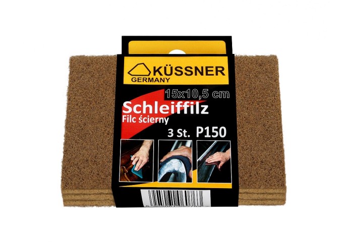 Feutre abrasif Brun P150 15x10.5cm Kussner 3pièces