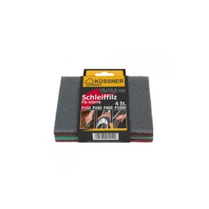 Feutre abrasif Gris-Vert-Rouge-Gris P1000, P400, P240 et P150 15x10.5cm Kussner/ 4pièces