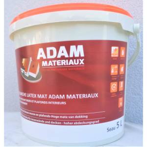 Peinture blanche Latex Mate Adam Materiaux murs et plafonds interieurs/ seau 5L