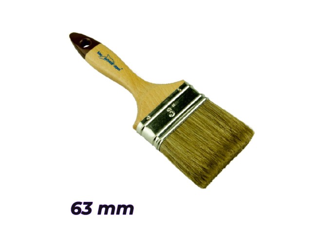 Pinceau plat 63mm pour lasure et vernis avec manche en hêtre Hardy pièce