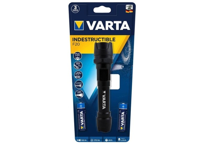 Lampe de poche INDESTRUCTIBLE 1 WATT LED LIGHT 2 AA .VARTA pièce