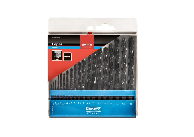 Set de 19 mèches a métal HSS 1.10mm Modeco