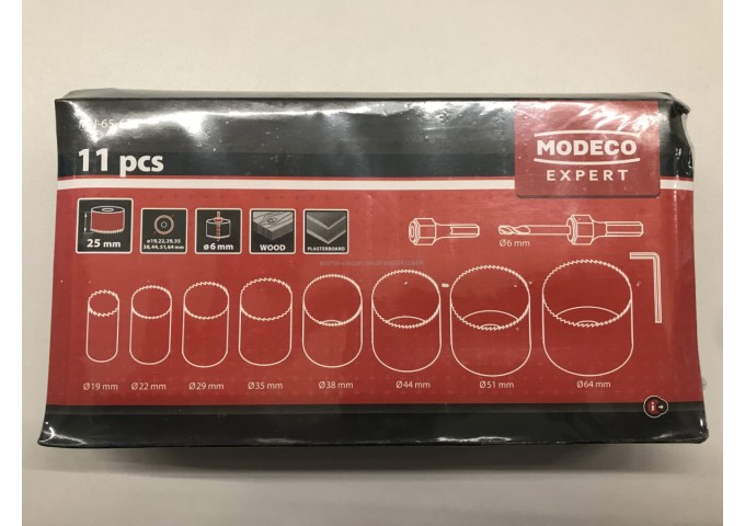 Set de 11 scies à cloches pour bois de diamètre 19 à 64mm Modeco