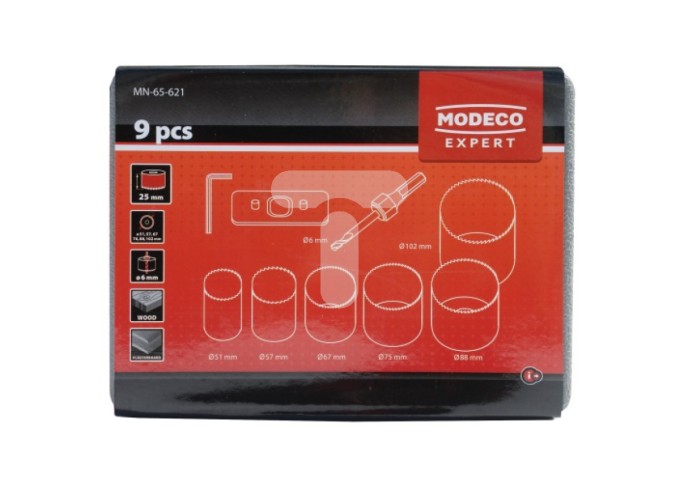 Set de 11 scies à cloches pour bois de diamètre 19 à 64mm Modeco