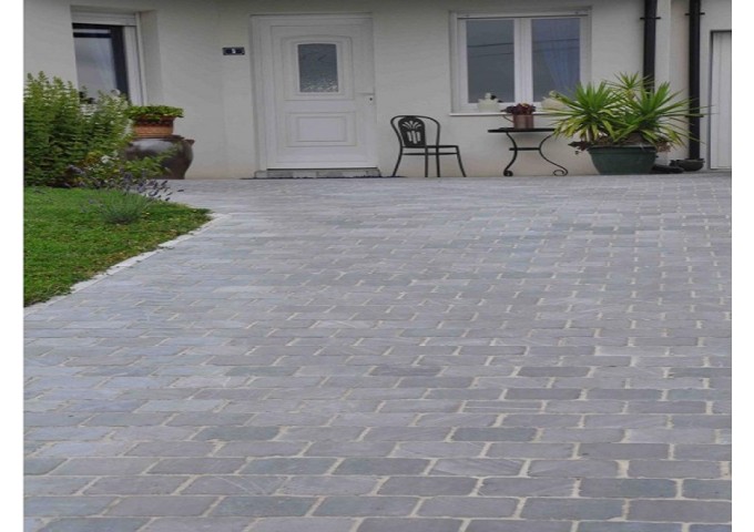 Pave pierre bleue 20x20x5cm Tambourine Vietnam pièce