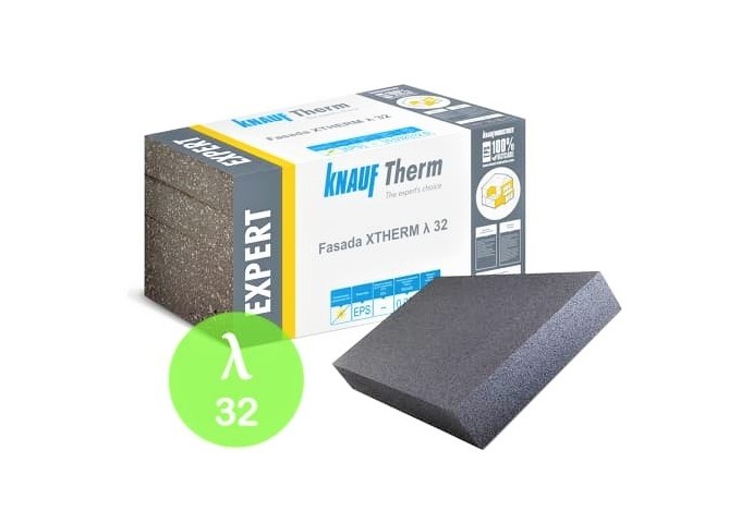 ISOLANT FACADE EPS KNAUF 8cm THERM EXPERT XTHERM GRIS 032 ballot 3.5m²