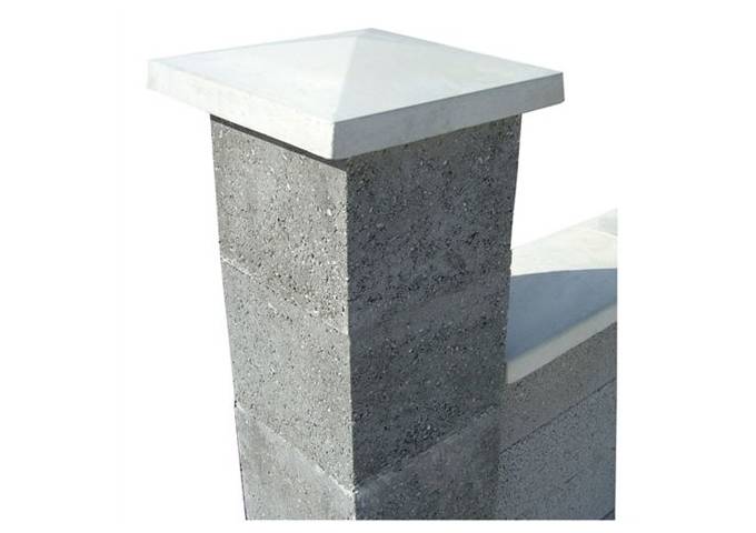 Chapeau pilier 60x60cm en béton gris clair (couvre.pilasse) pièce