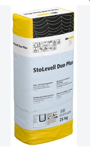 Colle Grise STOLevell DUO PLUS pour le collage et enduisage isolant EPS et Laine minérale palette 36sacs x 25Kg 900Kg