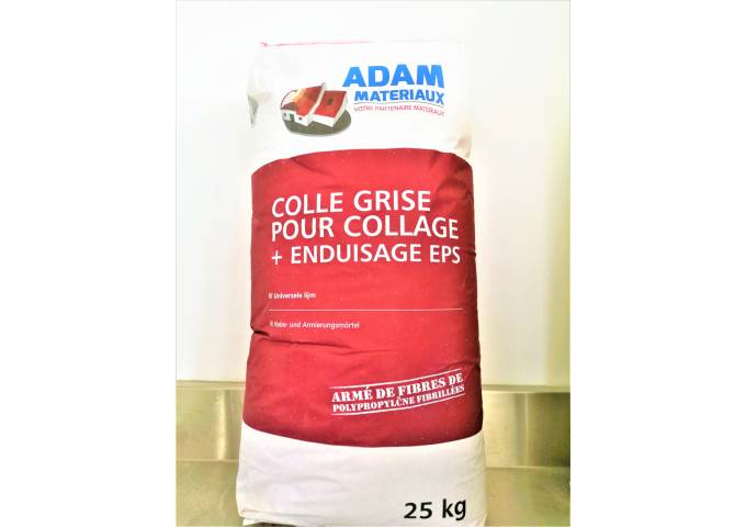 Colle GRISE pour collage + enduisage isolants Adam Materiaux sac 25kg